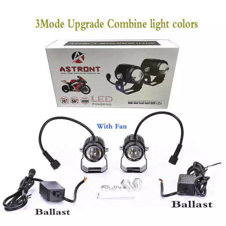 Astront 2Pcs Mini Driving Light White And Yellow 4Wires 3Mode 40W With Fan Waterproof 0C1