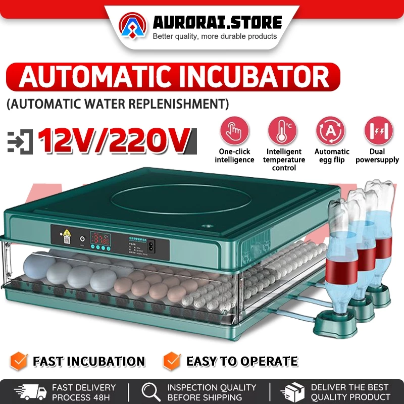 130 Egg Incubator 220V/12V Dual Power Digital Constant Temperature Incubator Brooding Machine