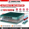 130 Egg Incubator 220V/12V Dual Power Digital Constant Temperature Incubator Brooding Machine