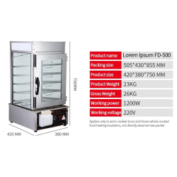 Kingkong Five-layer stainless steel glass electric steamer warming cabinet convenience store steamer