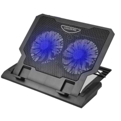 Universal Adjustable laptop stand with dual cooling fan with led light for 10_17 inches laptop
