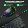 RGB Backlit Wireless Bluetooth Keyboard and Mouse with light LED for Laptop Tablet phone