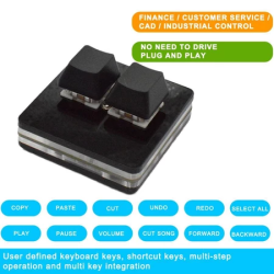 Black 2-key Keypad Mini Keyboard Copy And Paste OSU J0T9 USB Programming Mechanical Macro T9J9