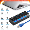 USB HUB 4 Port USB Adapter Powered Split Converter for PC/ Computer/ Notebook Phone