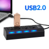 USB HUB 4 Port USB Adapter Powered Split Converter for PC/ Computer/ Notebook Phone