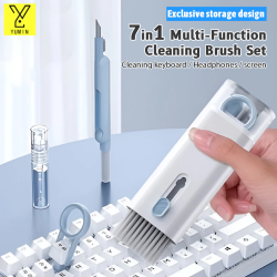 7 in 1 Laptop Cleaning Tool Double-Head Design Computer Keyboard Headphone Brush Kit Compact