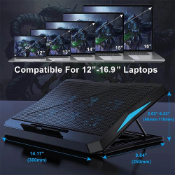 Meewoo Laptop Cooling Pad USB Six LED Fans Cooling Pad For Laptop 12"-17" laptop Stand