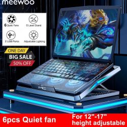 Meewoo Laptop Cooling Pad USB Six LED Fans Cooling Pad For Laptop 12"-17" laptop Stand
