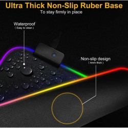 RGB Gaming Mouse Pad LED Large Mouse Pad Anti-Slip Rubber Base Computer Keyboard USB 80cm X 30cm