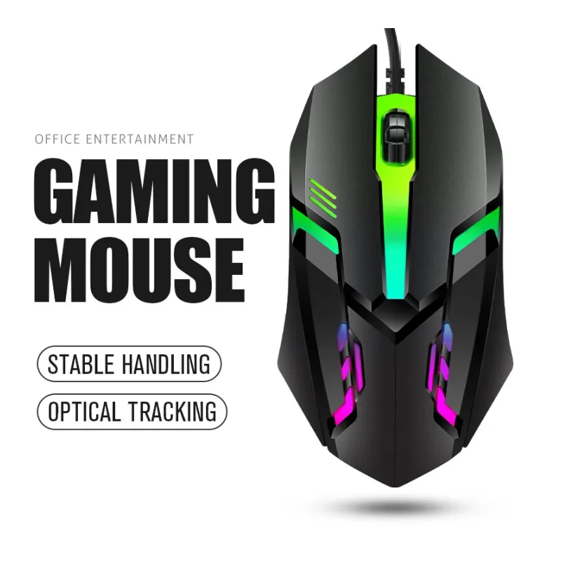 1 PC ITLY M01 Sports LED Luminous Backlit USB Wired Gaming Mouse for Desktop PC Laptop Office Computer Gaming Mouse