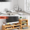 Classic Style 2 Color Wooden Monitor Holder Bracket Computer Stand Desktop Organizer Display Bracket