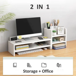 Classic Style 2 Color Wooden Monitor Holder Bracket Computer Stand Desktop Organizer Display Bracket