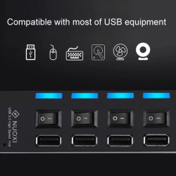 USB HUB 4 Port USB Adapter Powered Split Converter for PC/ Computer/ Notebook Phone