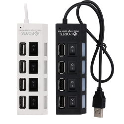 USB HUB 4 Port USB Adapter Powered Split Converter for PC/ Computer/ Notebook Phone