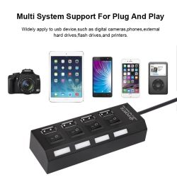 USB HUB 4 Port USB Adapter Powered Split Converter for PC/ Computer/ Notebook Phone
