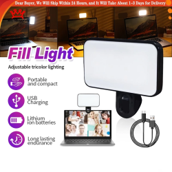 Portable Mini Selfie Fill Light Rechargeable 3 Mode Adjustable Brightness Clip On For Phone Computer
