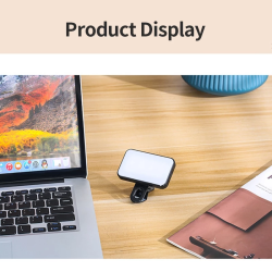 Portable Mini Selfie Fill Light Rechargeable 3 Mode Adjustable Brightness Clip On For Phone Computer