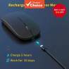 Dual Mode Wireless Mouse Bluetooth 5.0 2.4GHz Rechargeable Ultra Silent USB C PC Laptop Phone