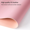 Deli Cute PU Leather Mouse Pad, Large Double Sided Keyboard Desk Pad, Waterproof Easy Clean