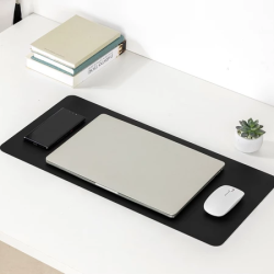 Deli Cute PU Leather Mouse Pad, Large Double Sided Keyboard Desk Pad, Waterproof Easy Clean