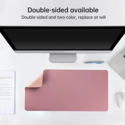 Deli Cute PU Leather Mouse Pad, Large Double Sided Keyboard Desk Pad, Waterproof Easy Clean