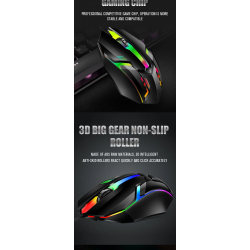 1 PC ITLY M01 Sports LED Luminous Backlit USB Wired Gaming Mouse for Desktop PC Laptop Office Computer Gaming Mouse