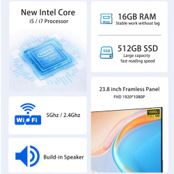 Nvision 24" All in One PC Computer With Intel Core i5/i7 CPU 16GB RAM 512GB SSD Full Set PC Computer