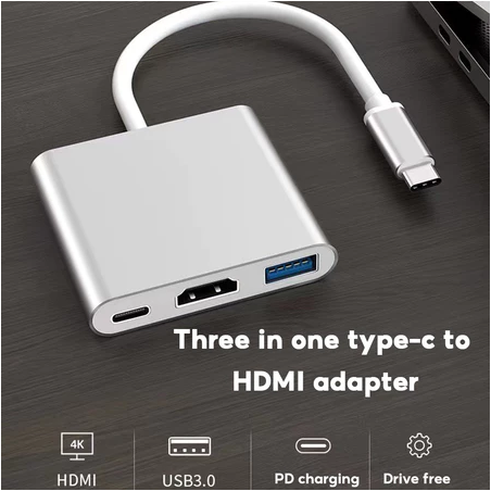 Type c OTG 3 in 1 Hub USB C to HDMI Adapter 4k HDMI & PD Fast Charging USB C To HDMI USB Hub Type C