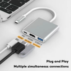 Type c OTG 3 in 1 Hub USB C to HDMI Adapter 4k HDMI & PD Fast Charging USB C To HDMI USB Hub Type C