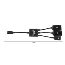 OTG Cable Hub Adapter 3 In1 Converter Micro USB HUB Host Extender Adapter OTG Hub Adapter