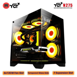 YGT Gaming Case With Tempered Glass Seaview Palace Micro ATX Desktop PC Computer Case 100% Durable