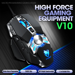 ME T-WOLF V10 Mouse Ergonomic Lighting Adjustable DPI 8 Keys USB Wired Mechanical Gaming Mouse