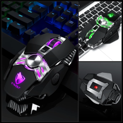 ME T-WOLF V10 Mouse Ergonomic Lighting Adjustable DPI 8 Keys USB Wired Mechanical Gaming Mouse
