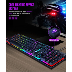 Zeus K001 - LED Backlight Wired Gaming Keyboard And Mouse Bundle Plug And Play Mechanical Feel