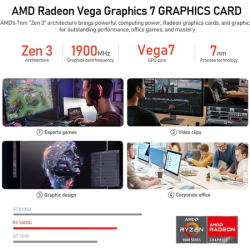 AMD Ryzen 5 5600G Gaming PC Desktop With DDR4 16GB RAM M.2 512GB SSD Full Set PC Computer For Gaming