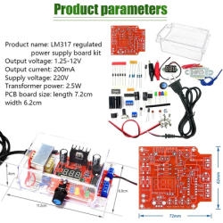 LM317 Voltage Regulator Kit with Circuit Board