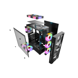 Inplay Meteor 03 PC Case Tempered Glass Gaming Computer Casing ATX Desktop Case For PC Computer