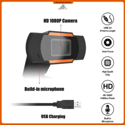 1080P Full HD Webcam With Microphone Free-Driver USB Computer Camera For PC Laptop Video Calling