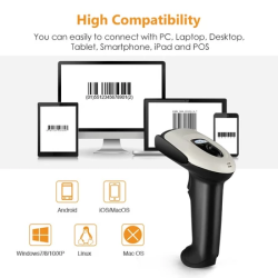 [PH Stock]Evnvn 3 in 1 Bluetooth Wireless 2.4GHz Wired 1D Bar Code Reader CCD Image Barcode Scanner