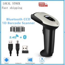 [PH Stock]Evnvn 3 in 1 Bluetooth Wireless 2.4GHz Wired 1D Bar Code Reader CCD Image Barcode Scanner