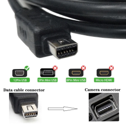 USB to 12 Pin Olympus Data Cable Cord Charging Cable Wire for Olympus Camera CB-USB5/CB-USB6