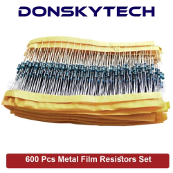600pcs/set Metal Film Resistor Kit 30 Kinds 1/4W 1% Resistance Assorted Kit 10 -1M Ohm