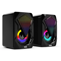 SYCAT NO-1046 Computer Speaker USB Colorful Lighting Effect RGB Gaming Laptop PC Speaker For Laptop