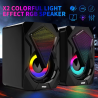 SYCAT NO-1046 Computer Speaker USB Colorful Lighting Effect RGB Gaming Laptop PC Speaker For Laptop
