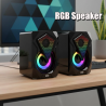 SYCAT NO-1046 Computer Speaker USB Colorful Lighting Effect RGB Gaming Laptop PC Speaker For Laptop
