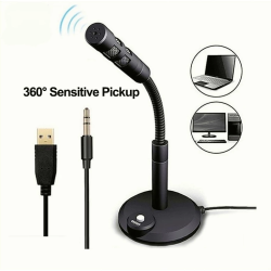 Laptop Microphone USB Desktop Gaming Mic With Holder For PC Computer