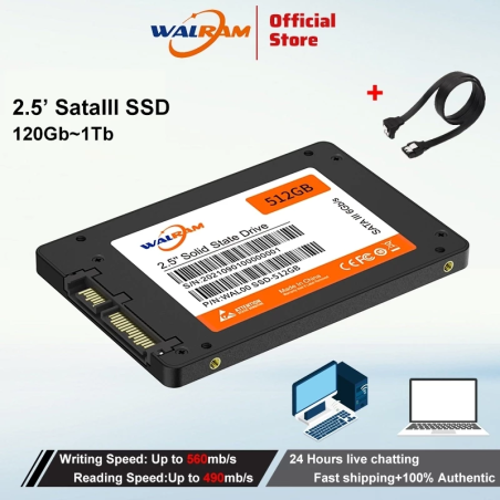 Walram 120GB 128GB 240GB 256GB Internal Solid State Drive 2.5 Hard Disc Inch HDD SATA3 SSD 480GB 512GB 1TB for Desktop Laptop PC