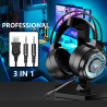 MKEPS Gaming Headphones LED Wired Headset Noise Canceling With Microphone For PC Laptop Computer