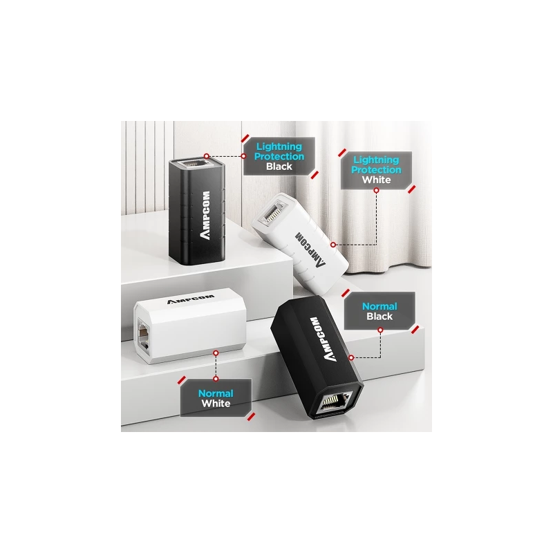 MPCOM RJ45 Ethernet Adapter 8P8C Babae extender LAN konektor inline CAT6A/CAT6/CAT5E Ethernet Cable- proteksyon ng kidlat