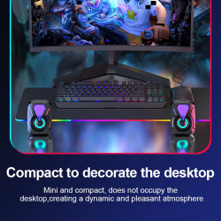 Actual Computer Speaker USB Colorful Lighting Effect RGB Gaming Laptop PC Speaker For Laptop